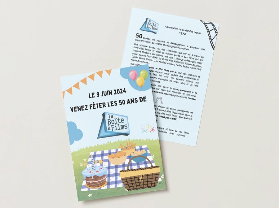 Supports créés pour les 50 ans de La Boîte à Films