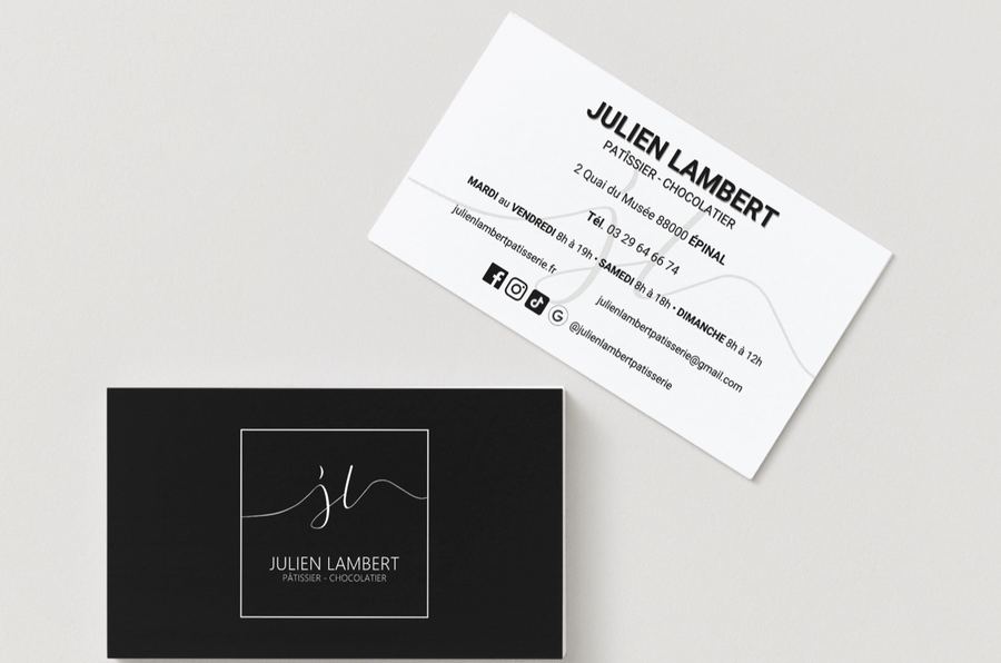Cartes de visite réalisées pour Julien Lambert